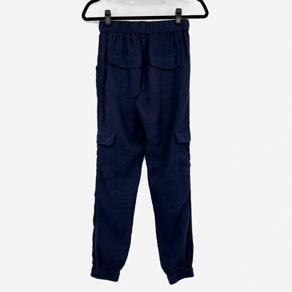 Nicole Miller Linen Navy Utility Joggers Pants XS - Picture 5 of 12